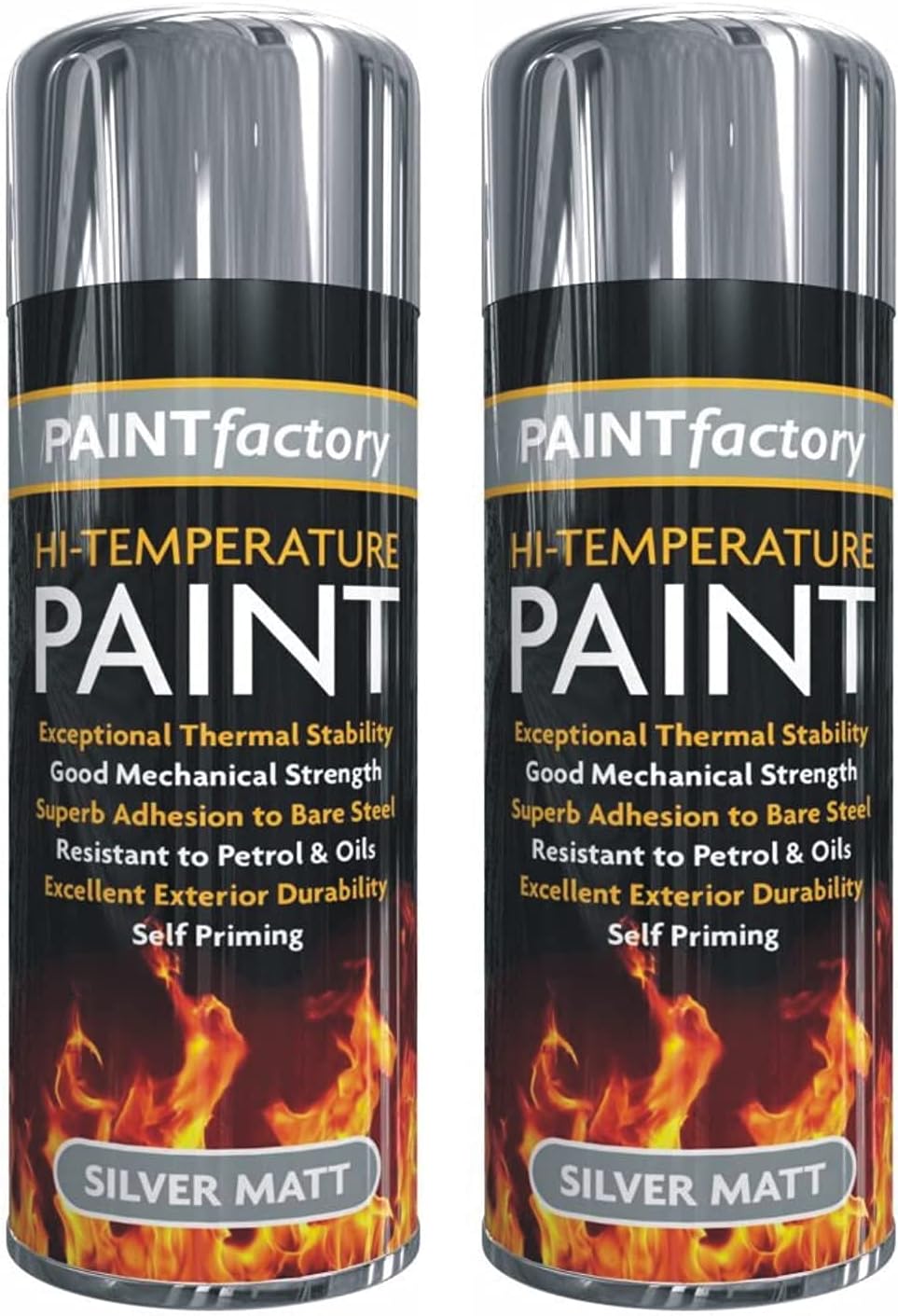 HitlineUK BBQ & Stove Aerosol Paint Matt Silver Very High