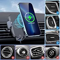 Vista 6 de APPS2Car Wireless Car Charger 15W Fast Charging Car Phone Holder Charger Wireless Car Charger Mount for Dashboard Windshield Air Vent Compatible