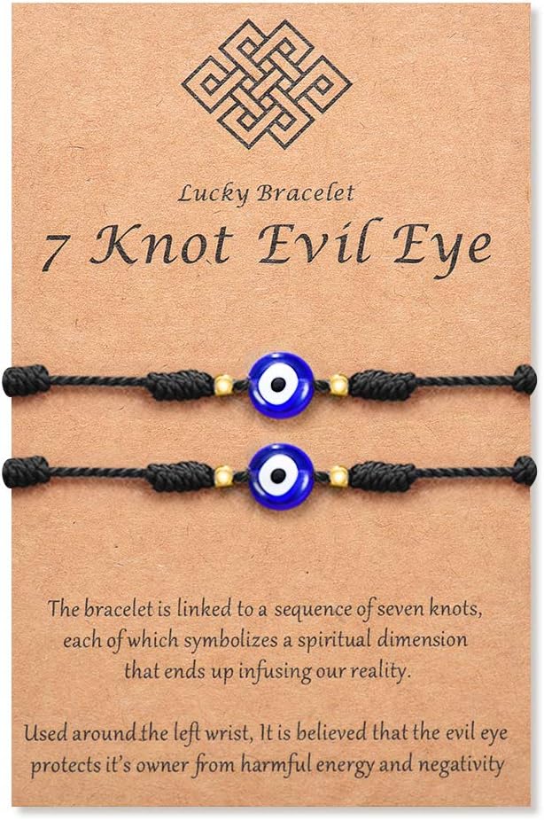 Tarsus (Ver.3) Evil Eye 7 Knot Lucky Bracelets Adjustable Red String Amulet for Women Men Boys & Girls