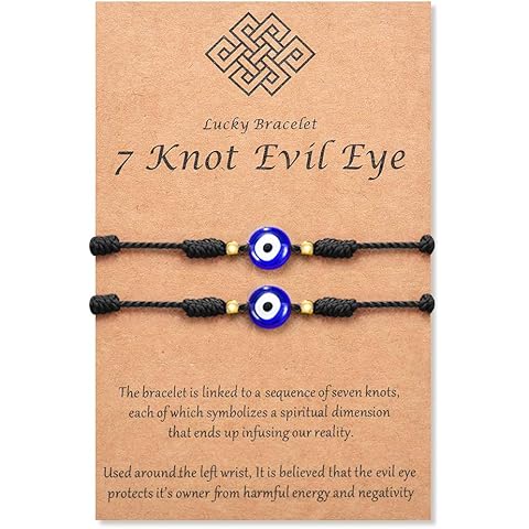 Tarsus (Ver.3) Evil Eye 7 Knot Lucky Bracelets Adjustable Red String Amulet for Women Men