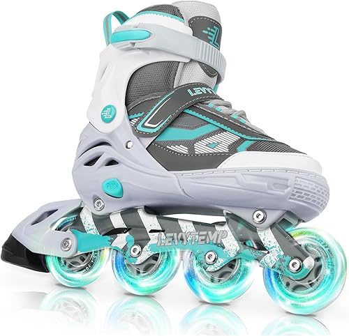 Patines en línea ajustables para niños y adultos, patines al aire libre para principiantes con todas las ruedas iluminadas para niñas, niños,