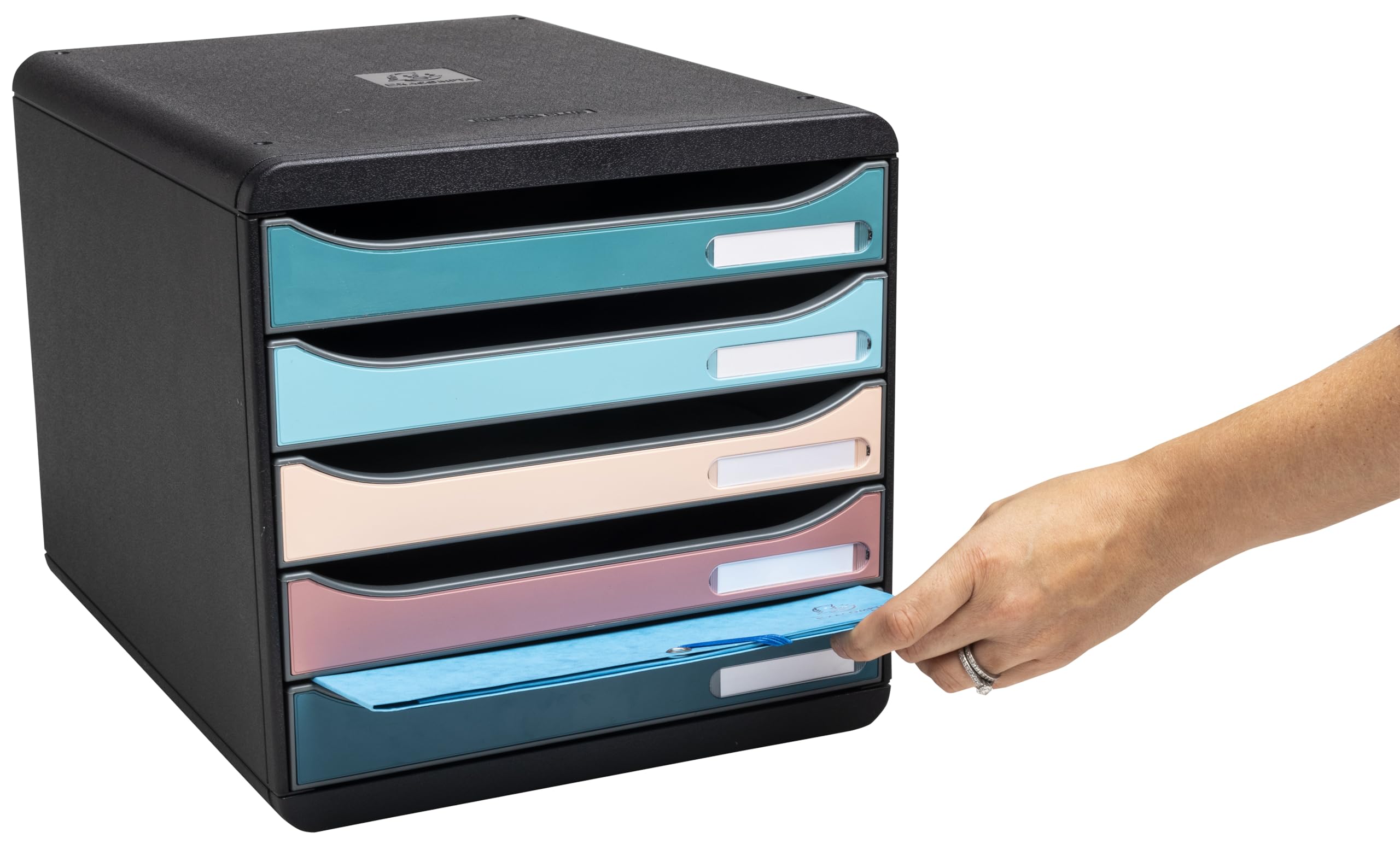 Exacompta BIG BOX+ Skandi Module de classement Caisson 5 tiroirs A4+ 34,7x27,8x27,1 cm