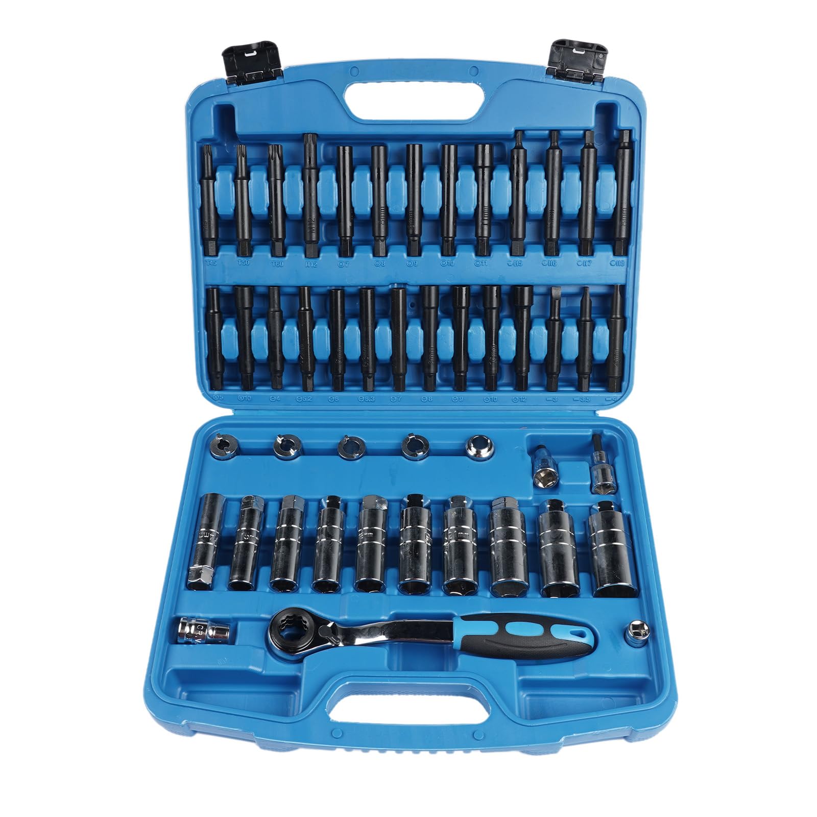 Set di 47 attrezzi per ammortizzatori, ammortizzatori, set di attrezzi per smontaggio dado con cricchetto, assorbimento shock con azionamento da 1/2", per veicoli Hopzty