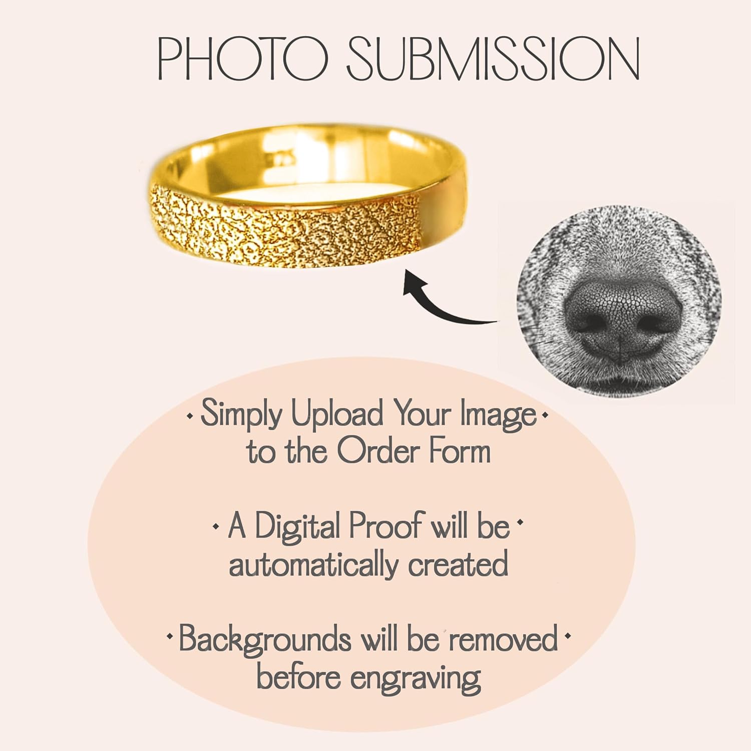 Custom Pet Noseprint Sterling Silver Ring – No Kit or Messy Wax Required! | Honor Your Once-In-A-Lifetime Bond | Cat and Dog Christmas Gifts for Pet Lovers | Personalized Pet Loss Sympathy Gift [6MM]