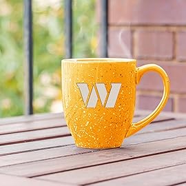 Rico Industries NFL Football Washington Commanders Alternate 16 oz Team Color Laser Engraved Speckled Ceramic Coffee Mug