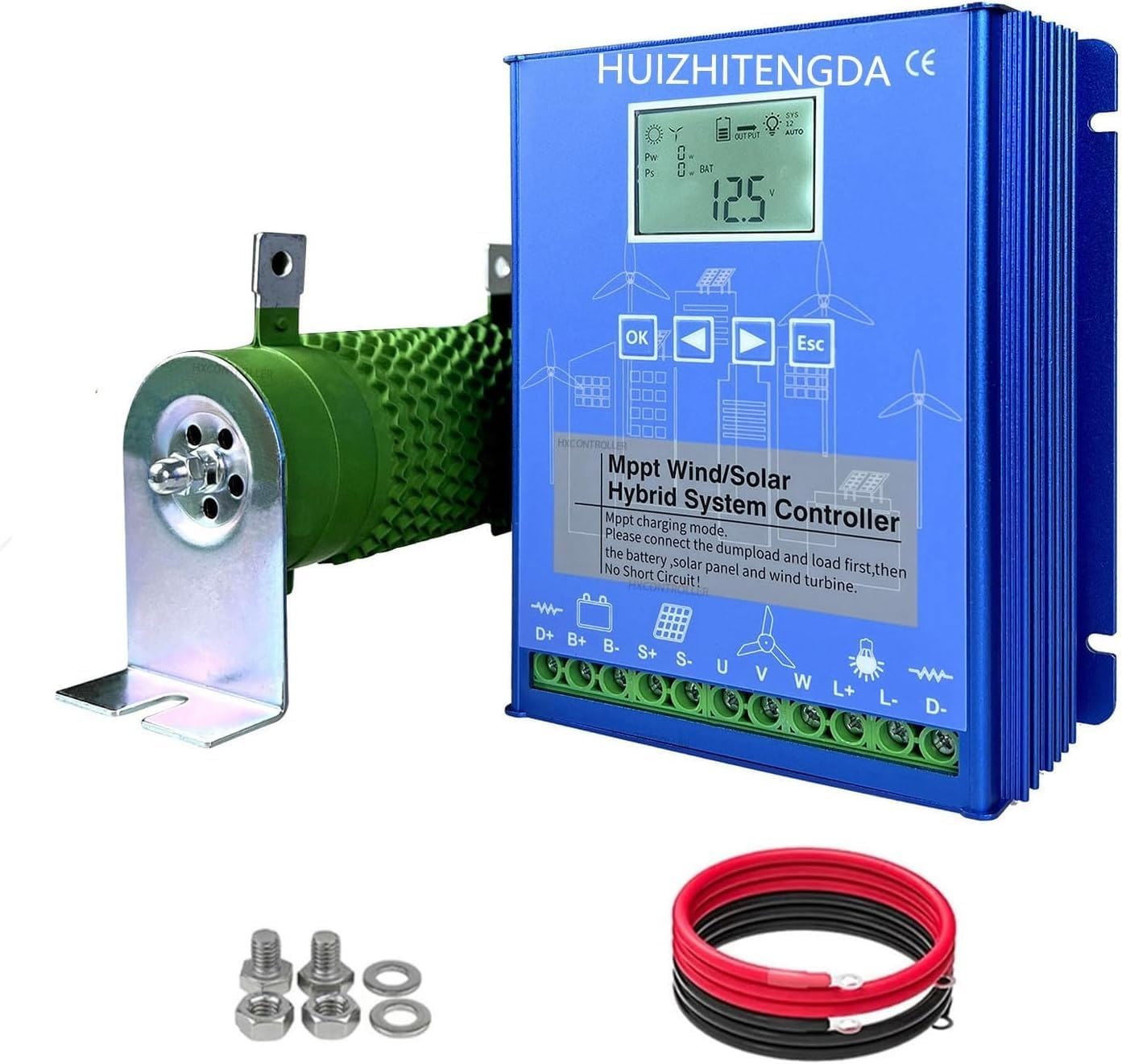 6000W-12000W MPPT Wind Solar Hybrid Charge Controller, Auto 12V/24V 24V/48V, with LCD Display & Dump Load & Charging Protection(12000W,48V)