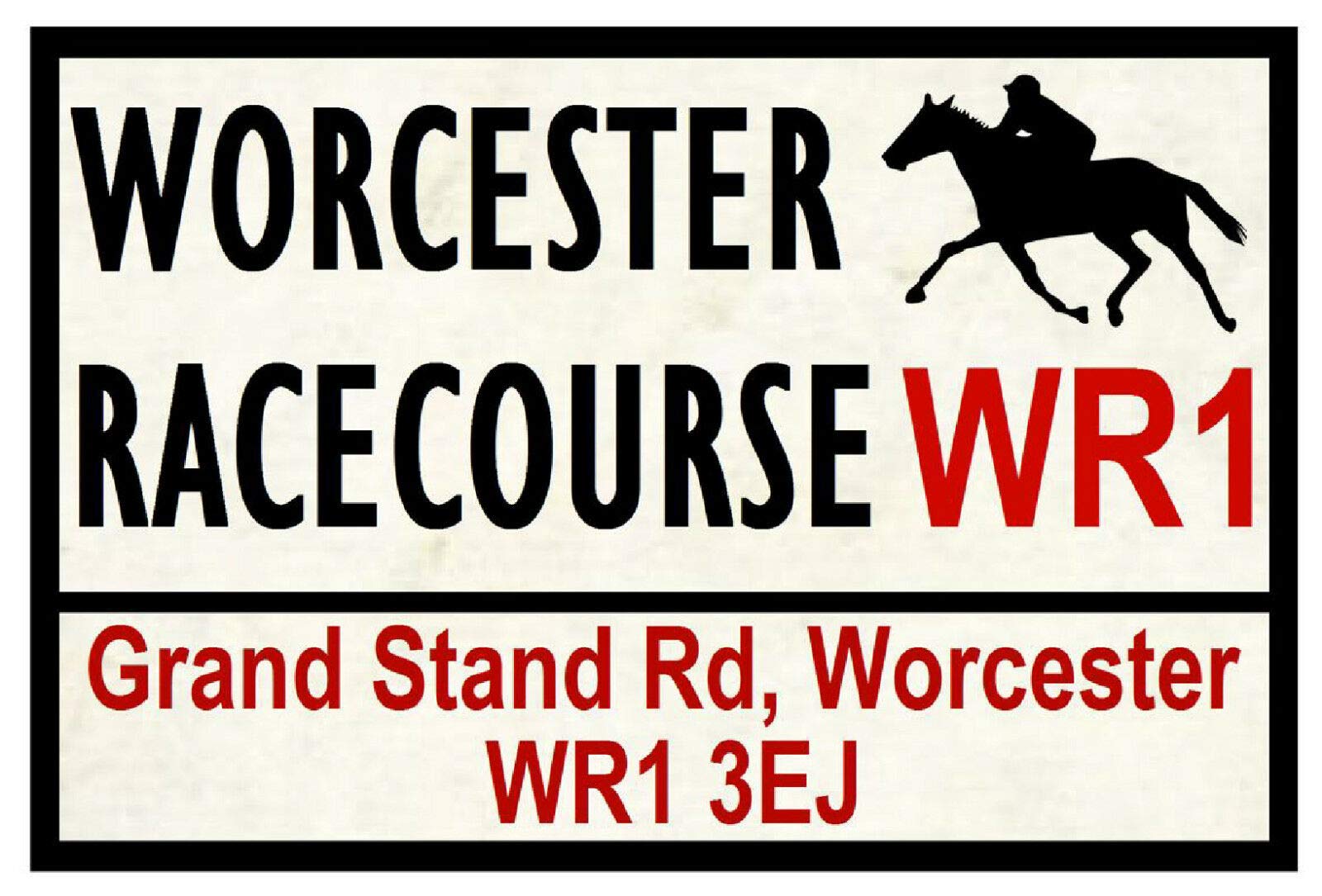 Inga Tinsign5238 Horse Racing Road Signs (Worcester) Fun Souvenir Novelty Fence Decoration Props Plaque 8X12 Inch