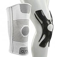 Vista 1 de Rodilleras de compresión de kinesiología – Rodilleras profesionales para hombres y mujeres para alivio del dolor articular, hinchazón, ACL, MCL