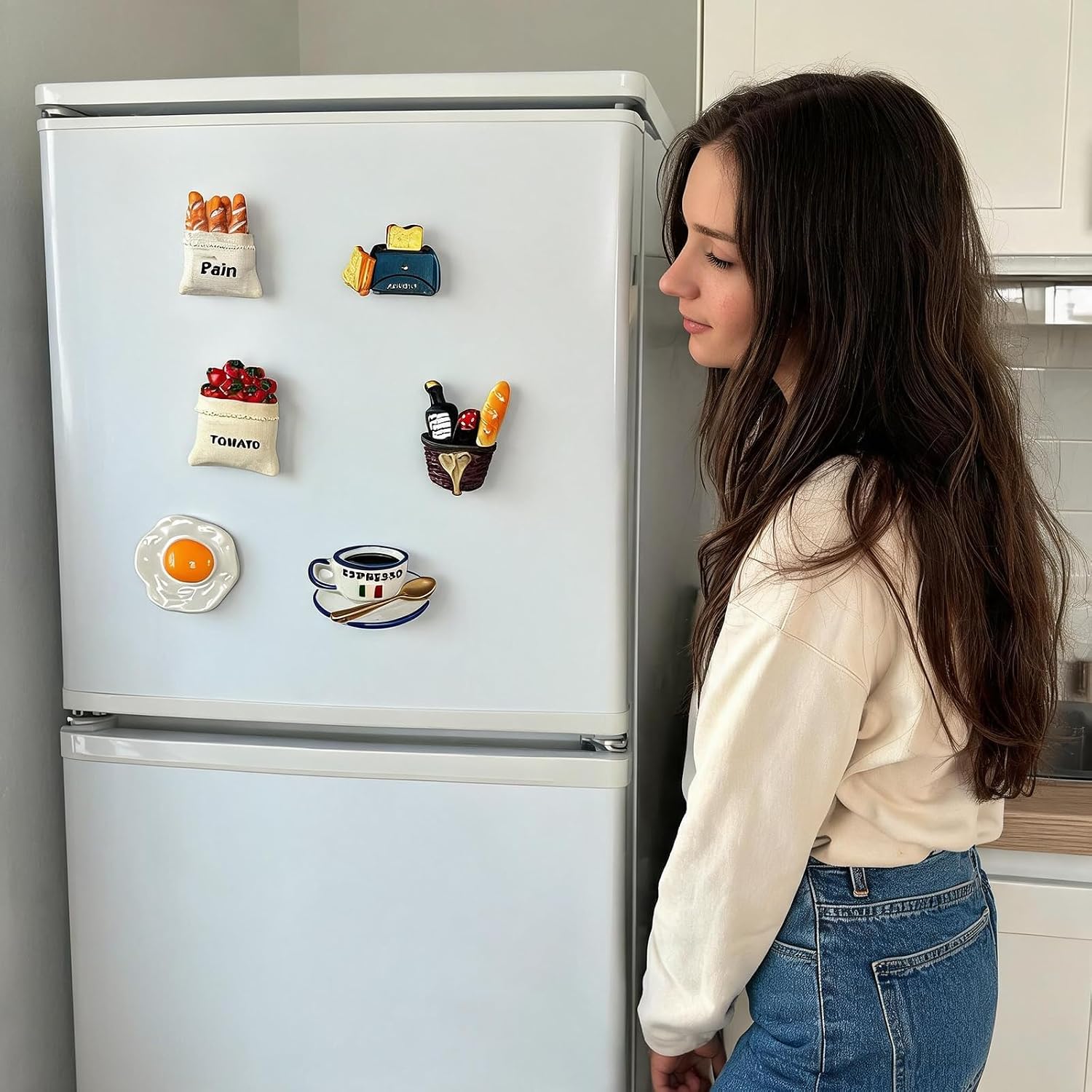 6Pcs Vintage Cute Fridge Magnets - Decorative Refrigerator Magnets for Kitchen Home Office, Aesthetic Magnetic Board Accessories (Gift for Women, Teens) image 3