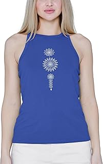 Camiseta sin mangas bordada para mujer, cuello redondo, tejido de jersey de algodón elástico, ajuste delgado, suave, informal, en 4 colores, 8-18 tallas