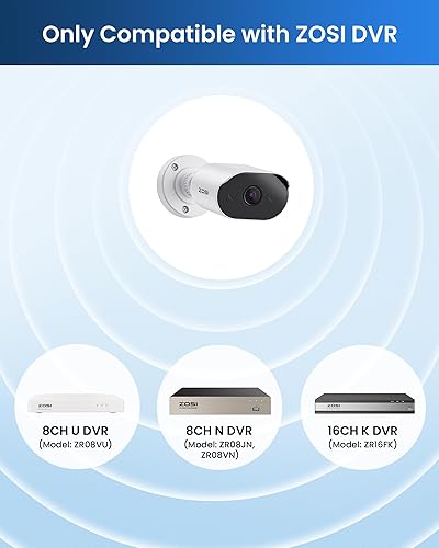 Miniatura 2 de ZOSI Cámara de seguridad HD 1080P, 2MP para interiores y exteriores, cámara de seguridad para el hogar con audio unidireccional, visión nocturna,
