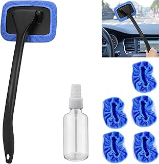 desin Extendable Car Windshield Cleaner Tool with 5 Reusable Microfiber Pads