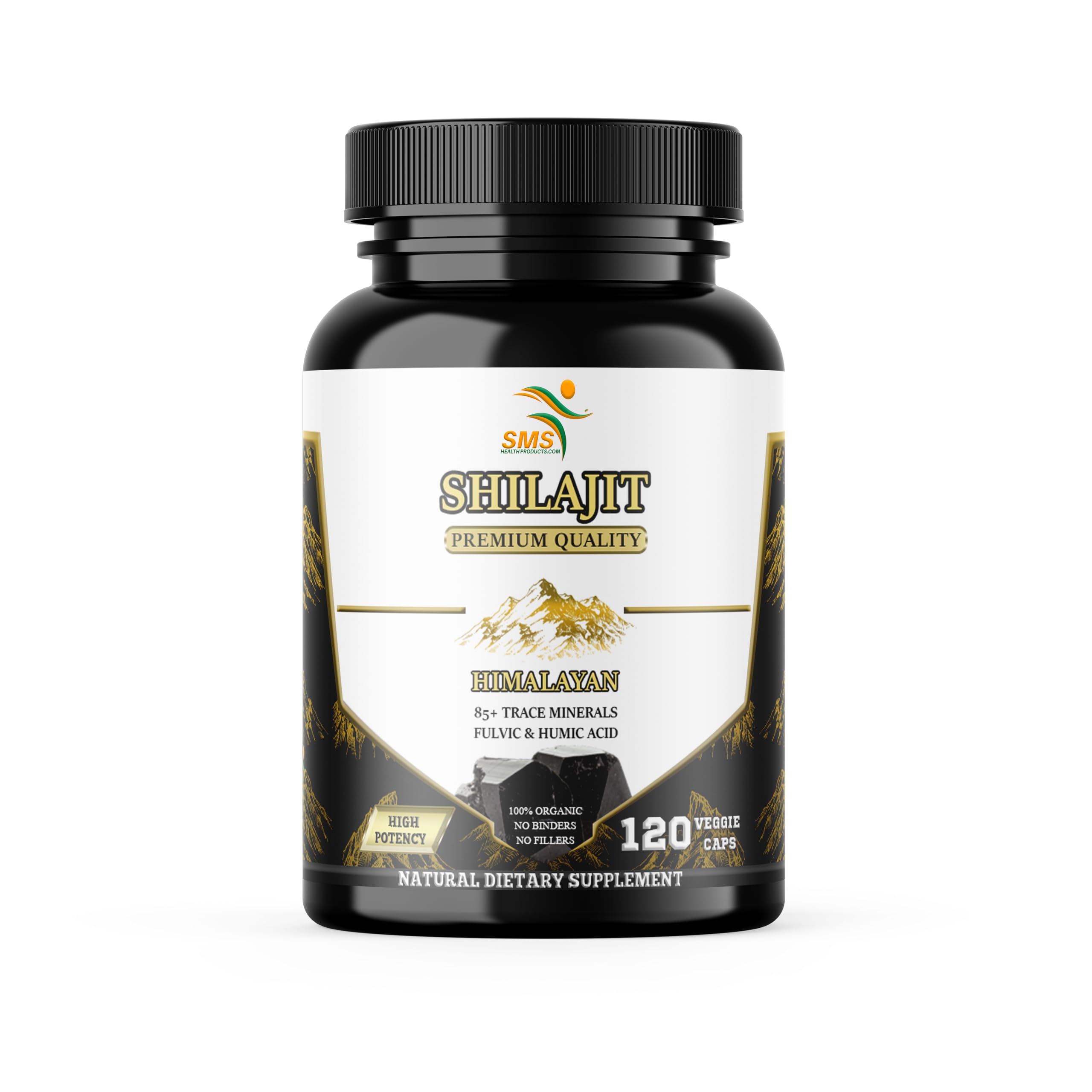 Shilajit Pure Himalayan Capsules (Fulvic Acid Supplement) 1,000mg of Organic Shilajit Extract per Serving, 120 Count (85+ Trace Minerals, No Fillers, No Binders)