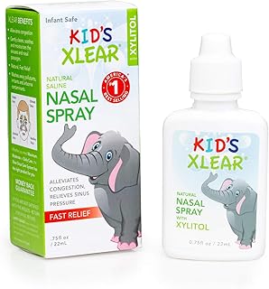 Xlear Kid’s Nasal Spray with Xylitol, All-Natural Saline Nasal Spray for Sinus Rinse & Sinus Relief 0.75 fl oz