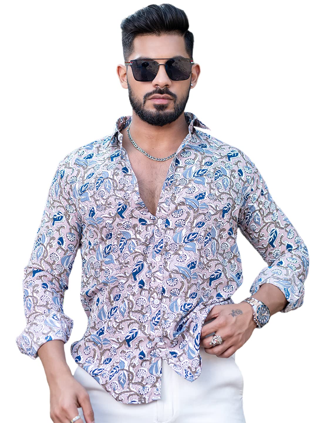 Tistabene Chintz Printed Full Sleeves Crepe Shirt for Men