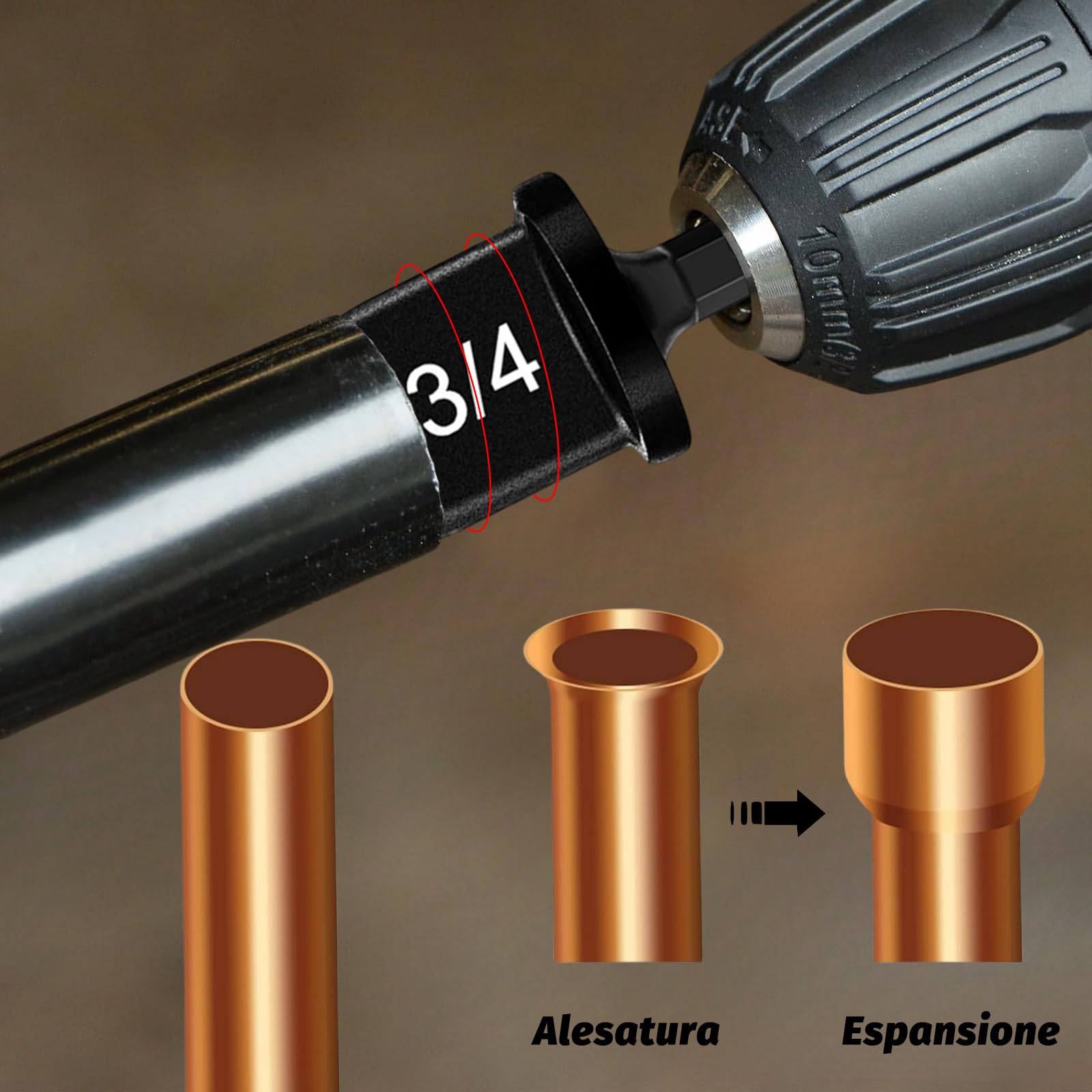 Set Di Utensili 5 In 1 Per Tubi In Rame, Kit Di Punte Per - Foto 6