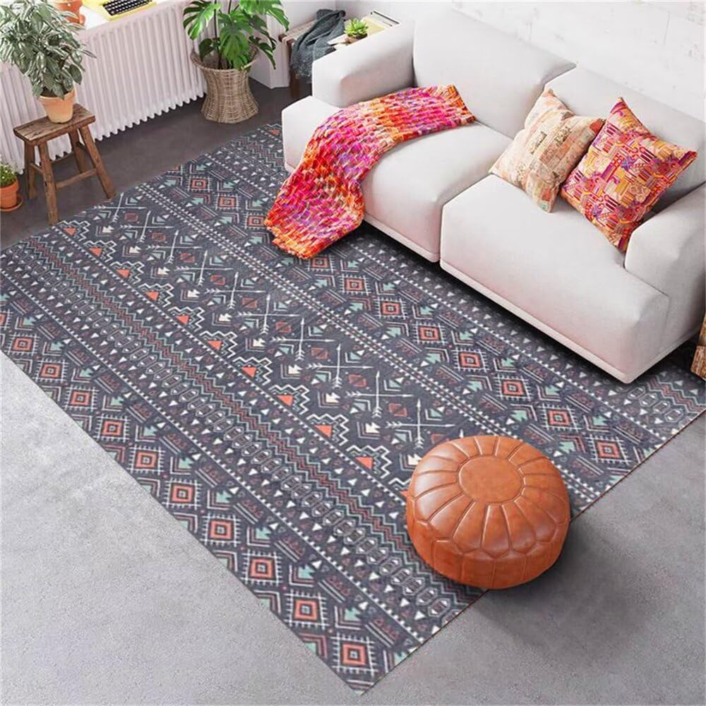 Tapis de salon géométrique 50x80cm coloré pour chambre d'ado garçon