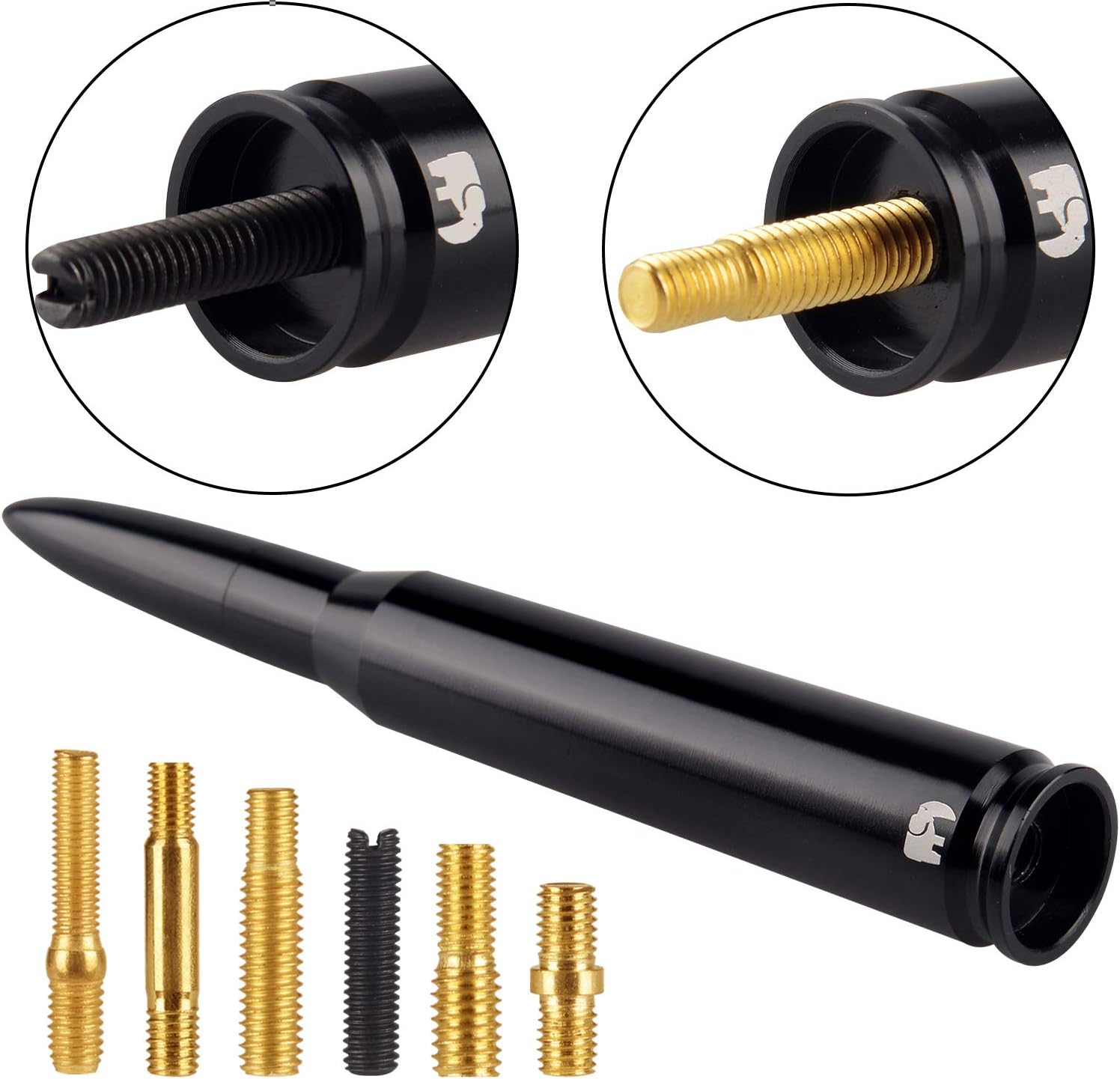 ONE250 50 Cal Caliber Bullet Style Antenna, Compatible with Nissan - Frontier (1998-2021), Titan (2004-2023), Rogue (2008-2021), Pathfinder (2013-2019) - Designed for Optimized FM/AM Reception (Black)