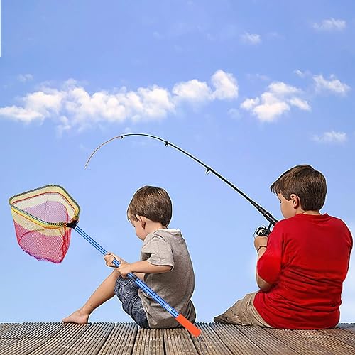 Miniatura 6 de Red de pesca para niños, red telescópica, red de pececillos, red de mariposas, profundidad neta de 11.4 pulgadas, mango que se extiende hasta 30