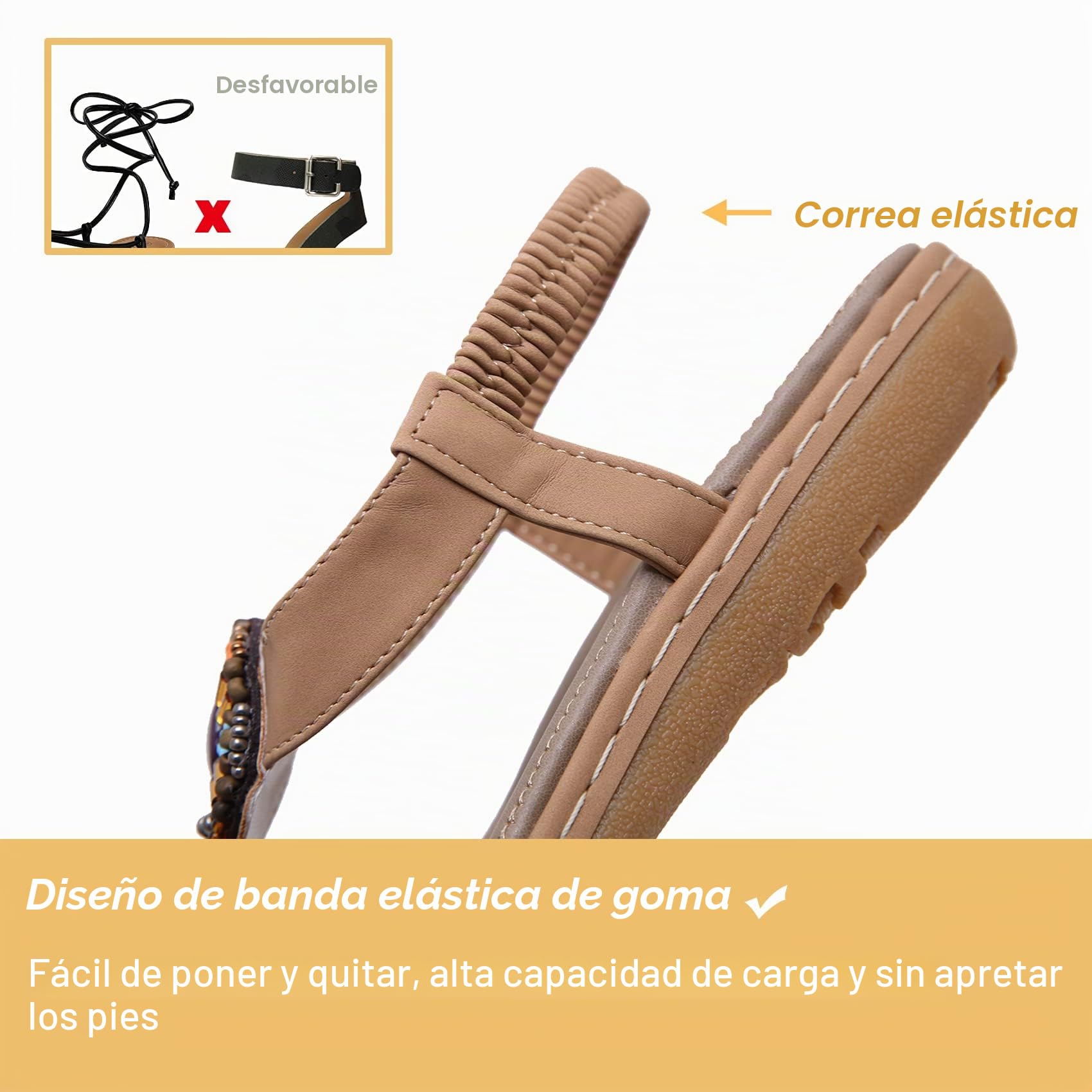 Ulogu Sandalias Mujer Verano Chanclas Sandalias de Vestir Plana Bohemia con Pedrería Sandalia con Tiras Talla 36-42