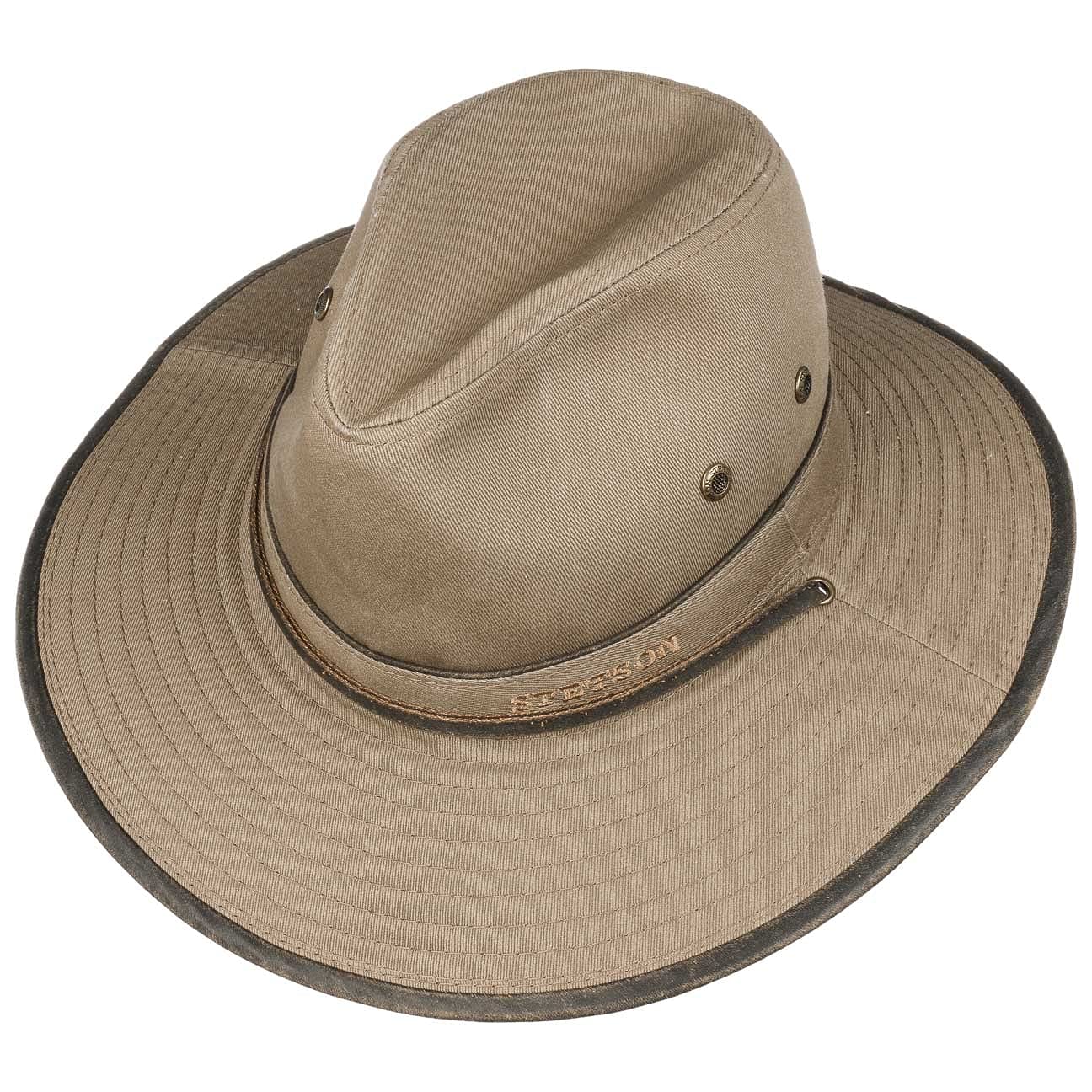 Stetson Chapeau en Coton Tarnell Traveller Femme/Homme - Tissu D'Ete pour Homme avec Doublure, jugulaire Printemps-ete Ete