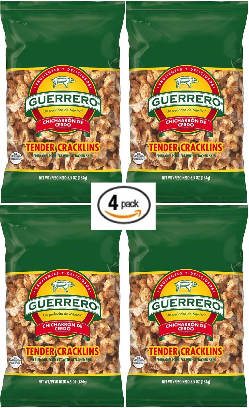 Guerrero Tender Cracklins, 6.5 Ounce - 4 Packs