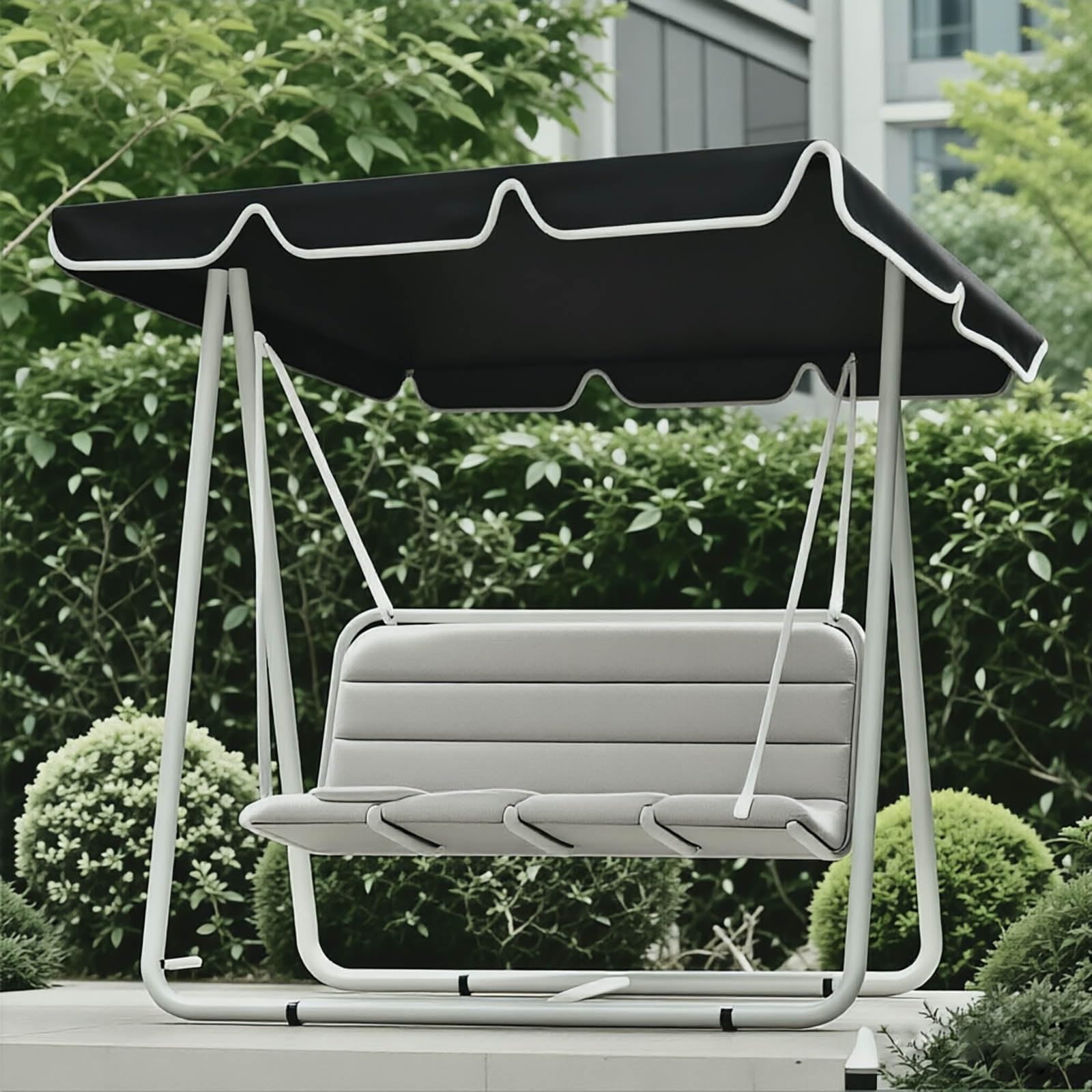 Aenmezen UV Resistant Swing Canopy Windproof Waterproof Oxford Fabric Top Cover, Thicken Rip Resistant Cover, Hammock Top Replacement Canopy(Black,64.5x44.9in)