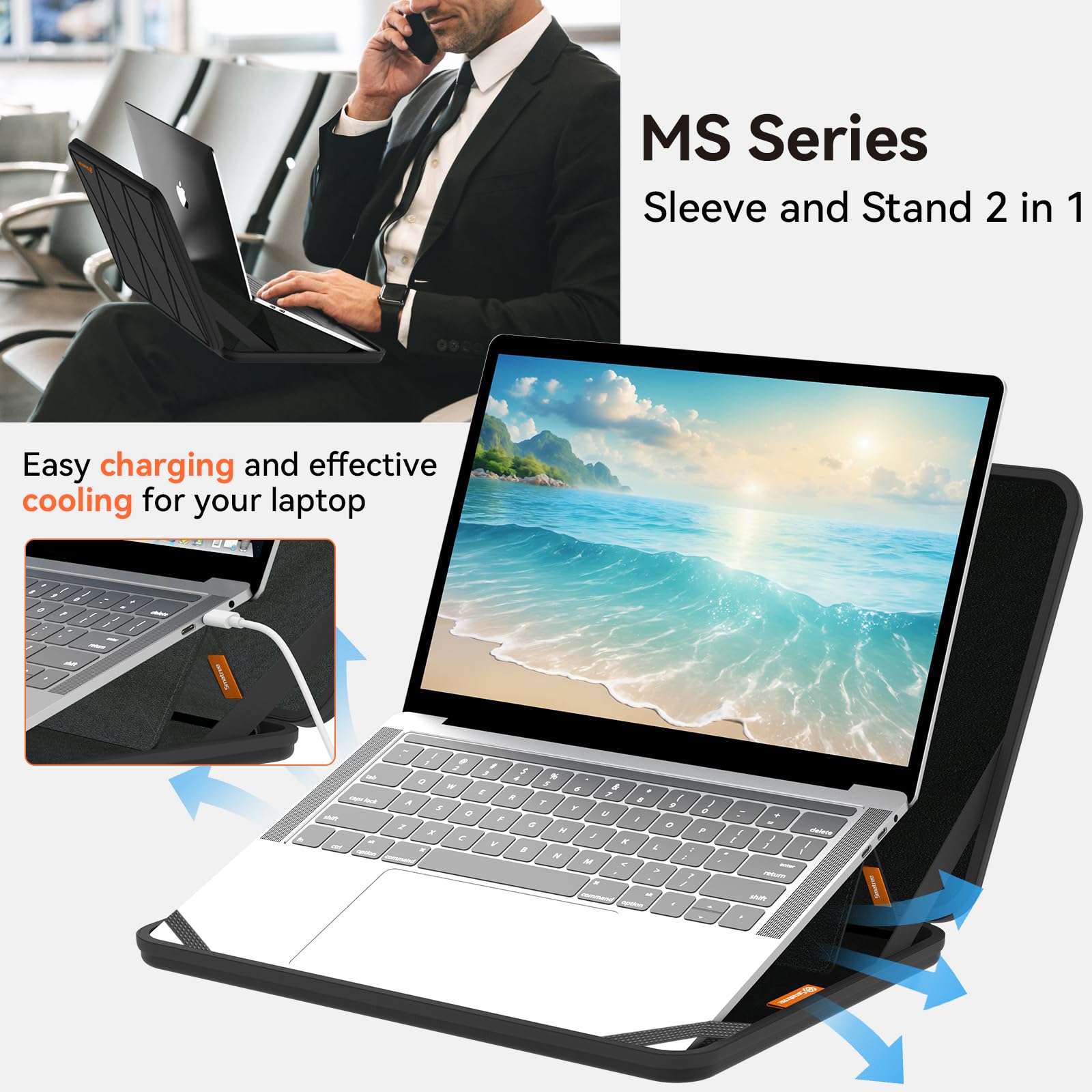 Smatree Funda rígida de EVA para portátil MS105 Funda con Soporte Compatible para 16,1 Pulgadas HP OMEN 16z/16t/16, 16,1 Pulgadas HP Victus Gaming portátil 16t/16