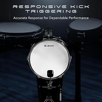 Lemon T550 12 Kick Electronic Drum Pad, Single-Zone Mesh Head | Compatible with Roland, Alesis Nitro Max, Yamaha DTX, Simmons & Donner, Expansion Pad, Rack Mount