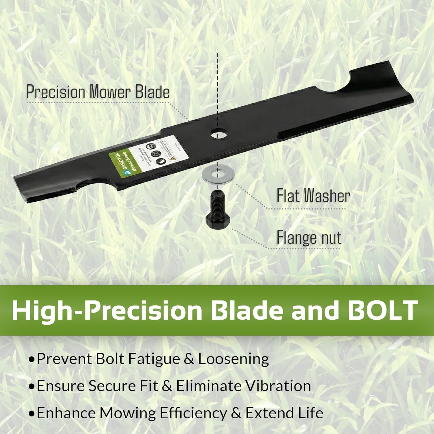 038-4826-00 High Lift Notched Mower Blade Set with 3 Bolts & 3 Washers for Bad Boy 48 Inch Deck MZ Magnum, ZT Elite, CZT Elite, Stand-On (3 Pack) - Professional Grass Cutting Performance