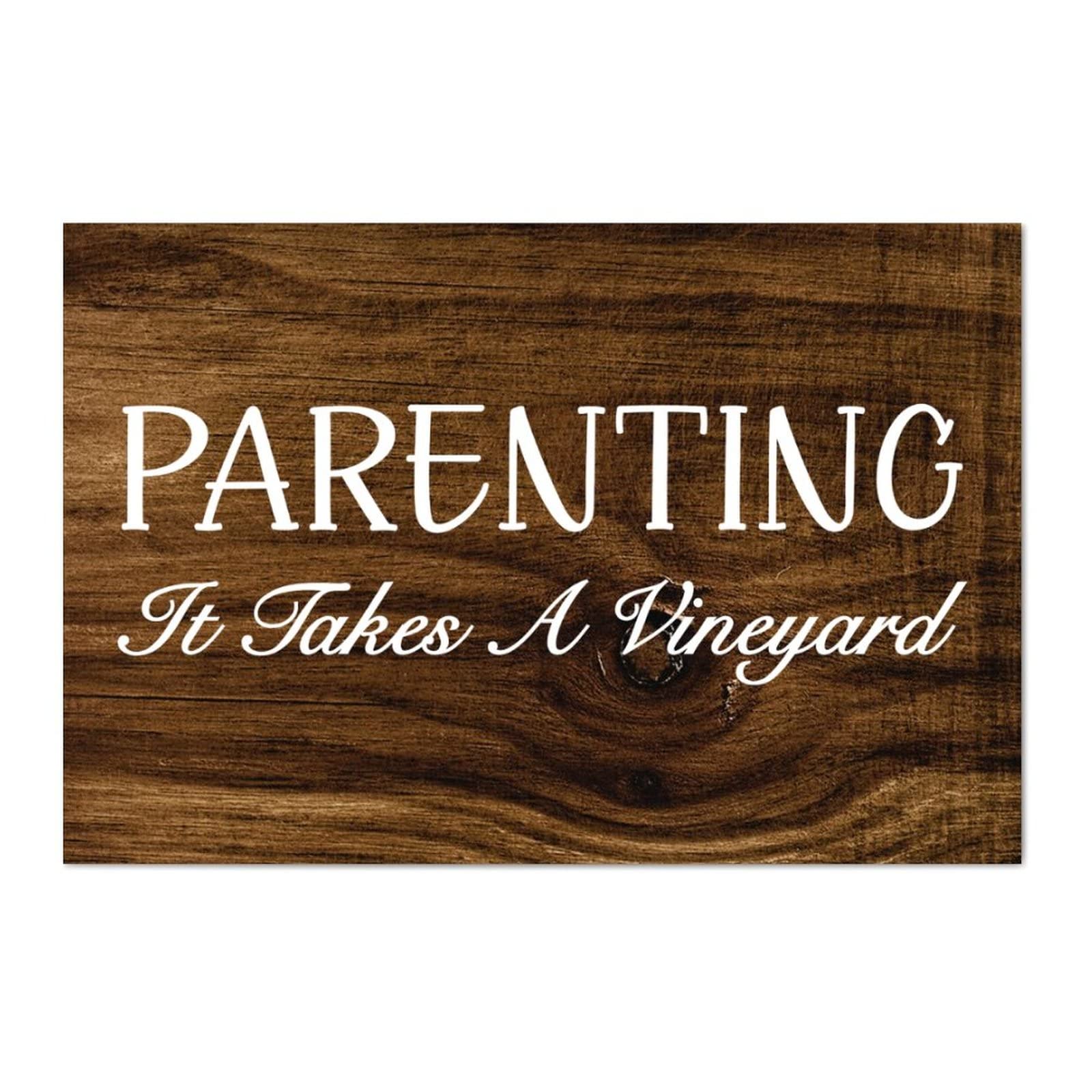 Parenting It Takes A Vineyards Retro Funny Novelty Art Backyard Funny Wall Décor Poster Cafe Plaque Tin Sign 8x12 Inch