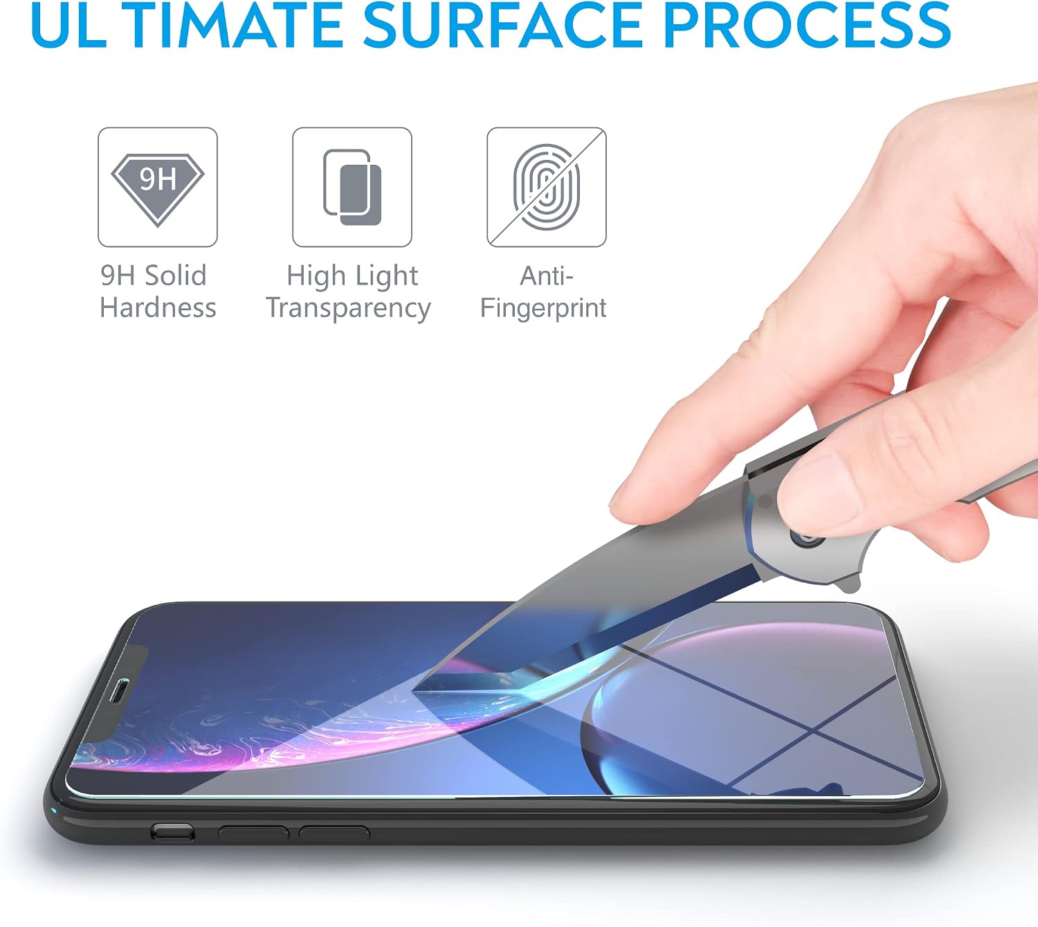 MANTO 3 Pack Screen Protector for iPhone 11 and iPhone XR 6.1 Inch Tempered Glass Protector Film Anti Fingerprint, Case Friendly, Clear
