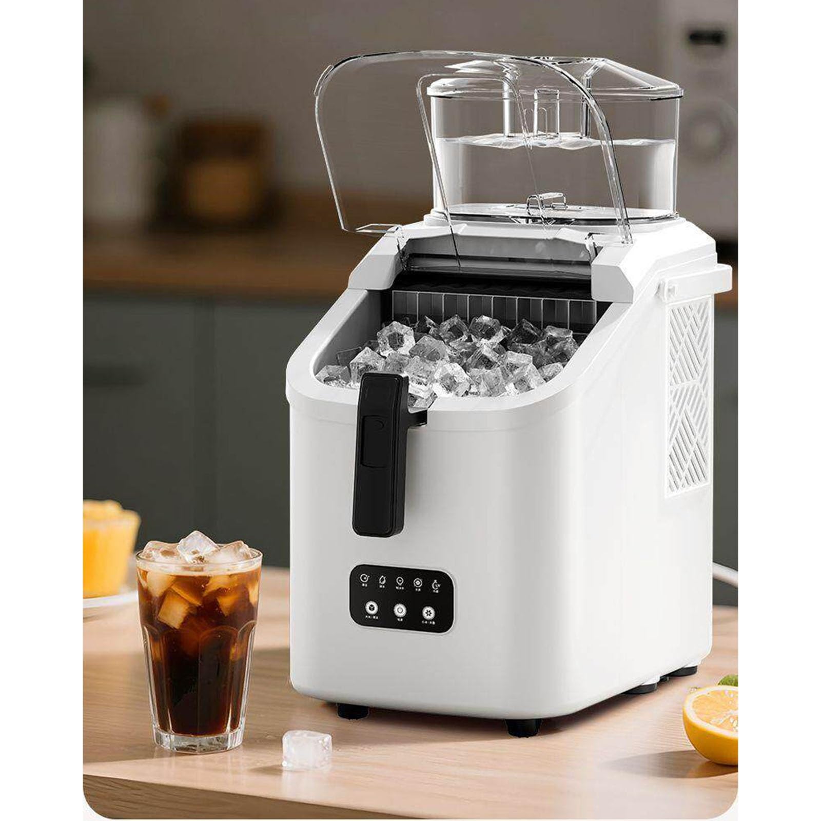 Tragbarer Eisbereiter, Kleiner Eisbereiter, Gibt Wasser Innerhalb Von 10 Minuten Ab, 16 Eiswürfel Pro Charge, Geeignet für Camping und Picknicks(A)