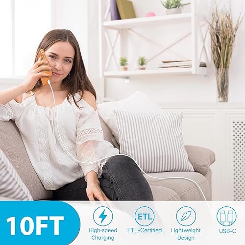 Miniatura 7 de Cargador para iPhone 16 y 15 de carga rápida, 30 W USB C iPhone 16 15 Pro Max bloque de carga y cable tipo C de 10 pies de largo para iPhone 1616