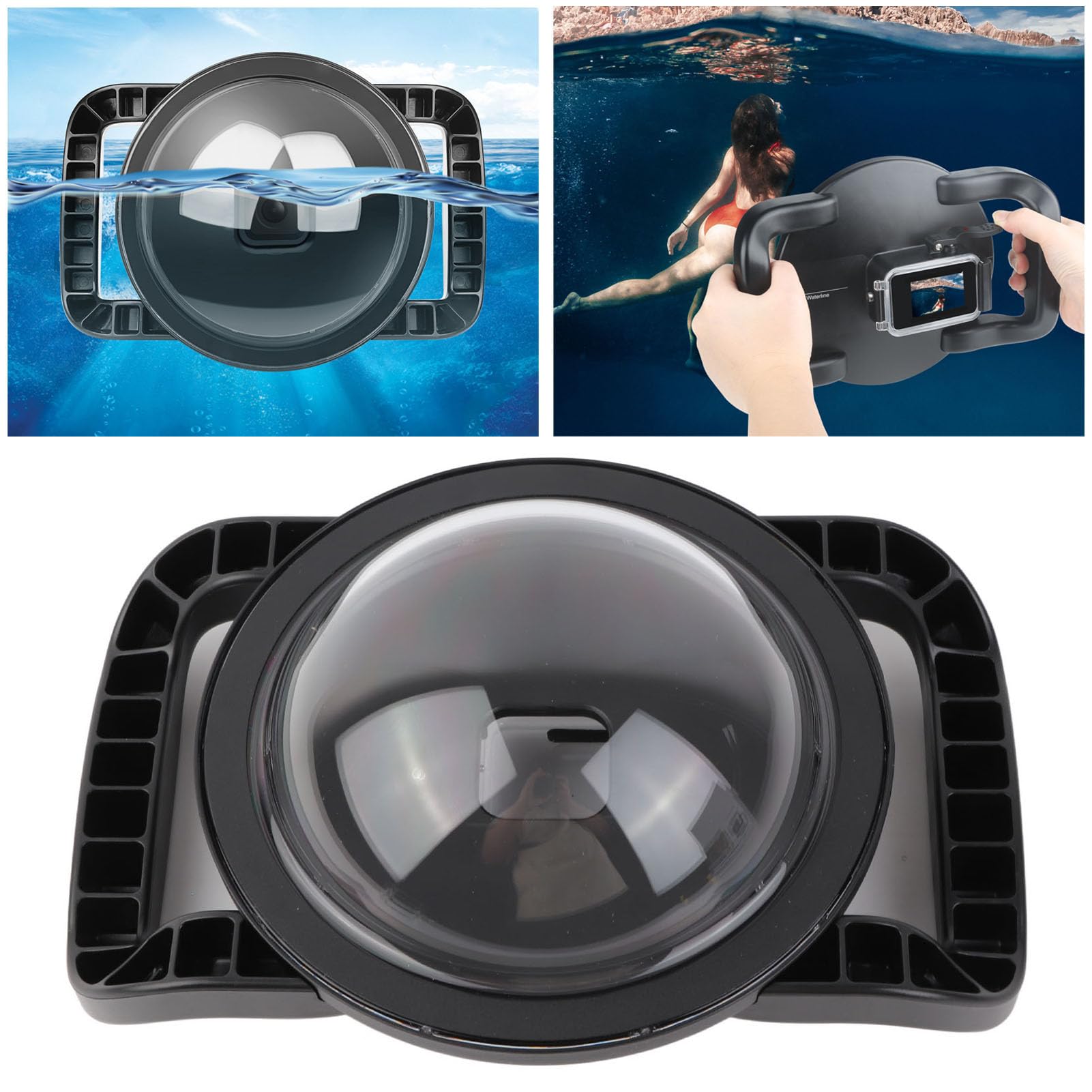 Custodia Subacquea per Telecamera Dome Resistente All'acqua 45 M per 9 Action Cam Immersioni Surf Attività All'aperto Materiale per il Ripristino del Colore Acrilico