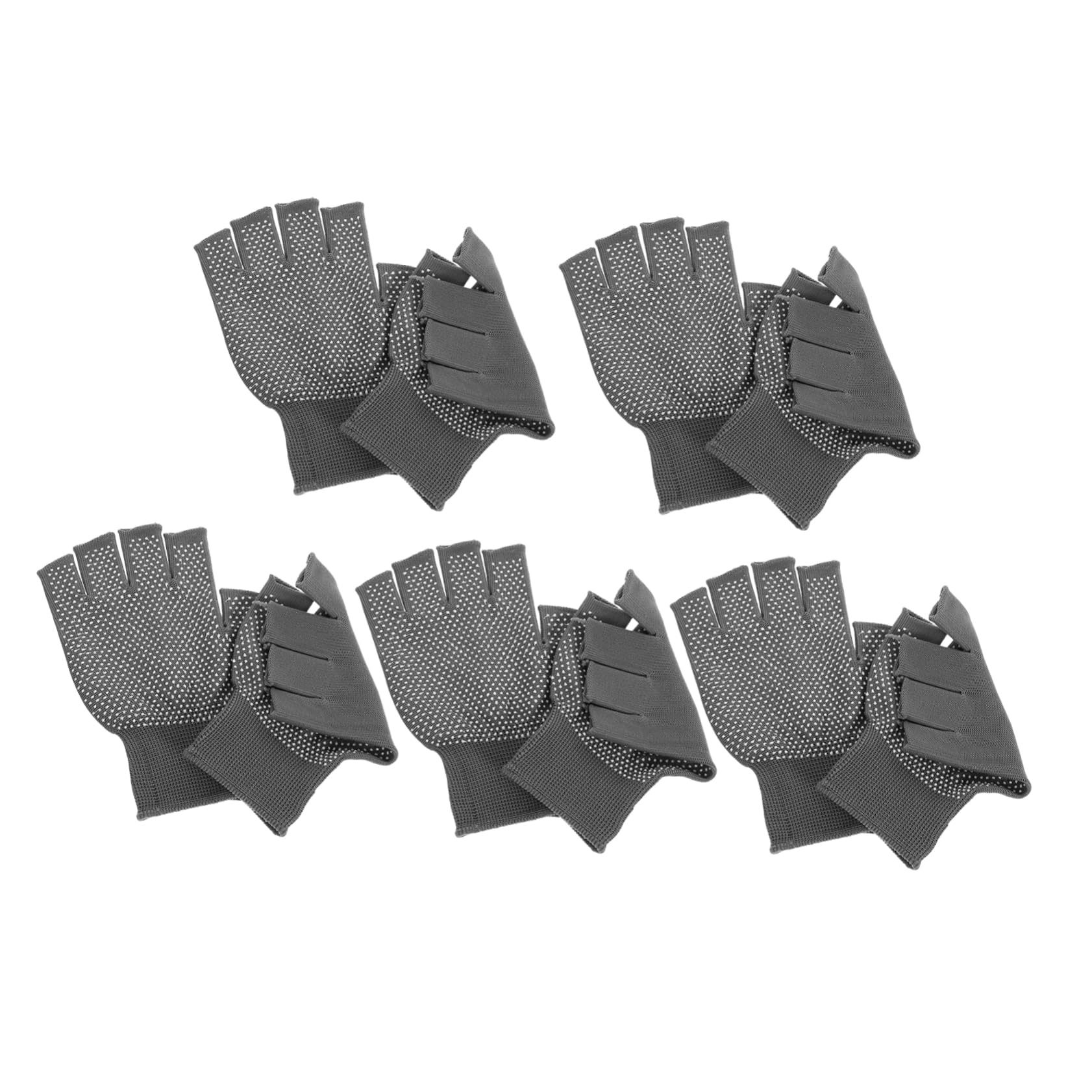 Mikikit 5 Pairs Mens Lightweight Fingerless Work Gloves Breathable Non Slip Grip for Cold Weather Cycling Driving and Repair Tasks Versatile Durable and Design