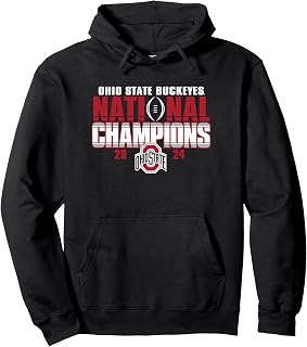 Ohio State Buckeyes National Champs 2024 CFP Winners Black Pullover Hoodie