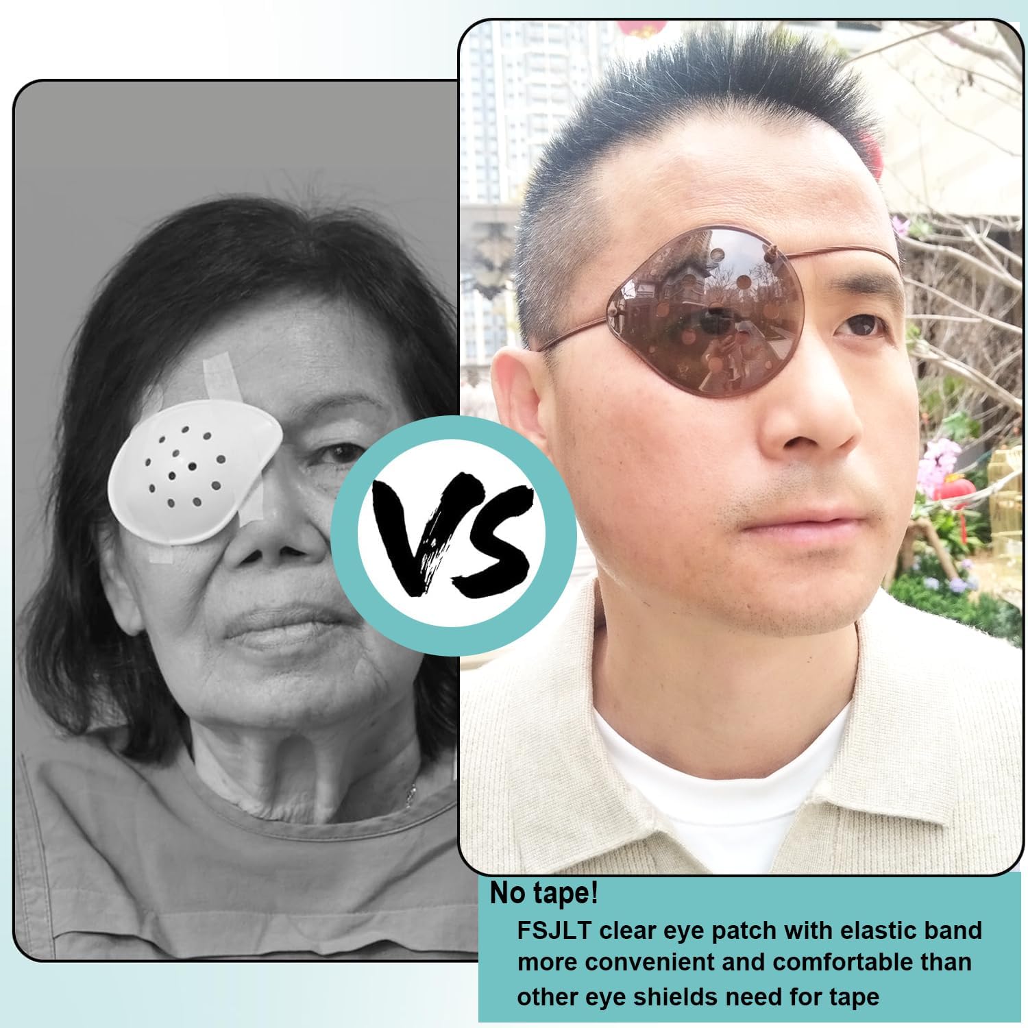 3D Eye Shield for Sleeping After Cataract Surgery, Transparent Ventilated Eye Protector with Adjustable Headband, Brown, Lightweight PC Material