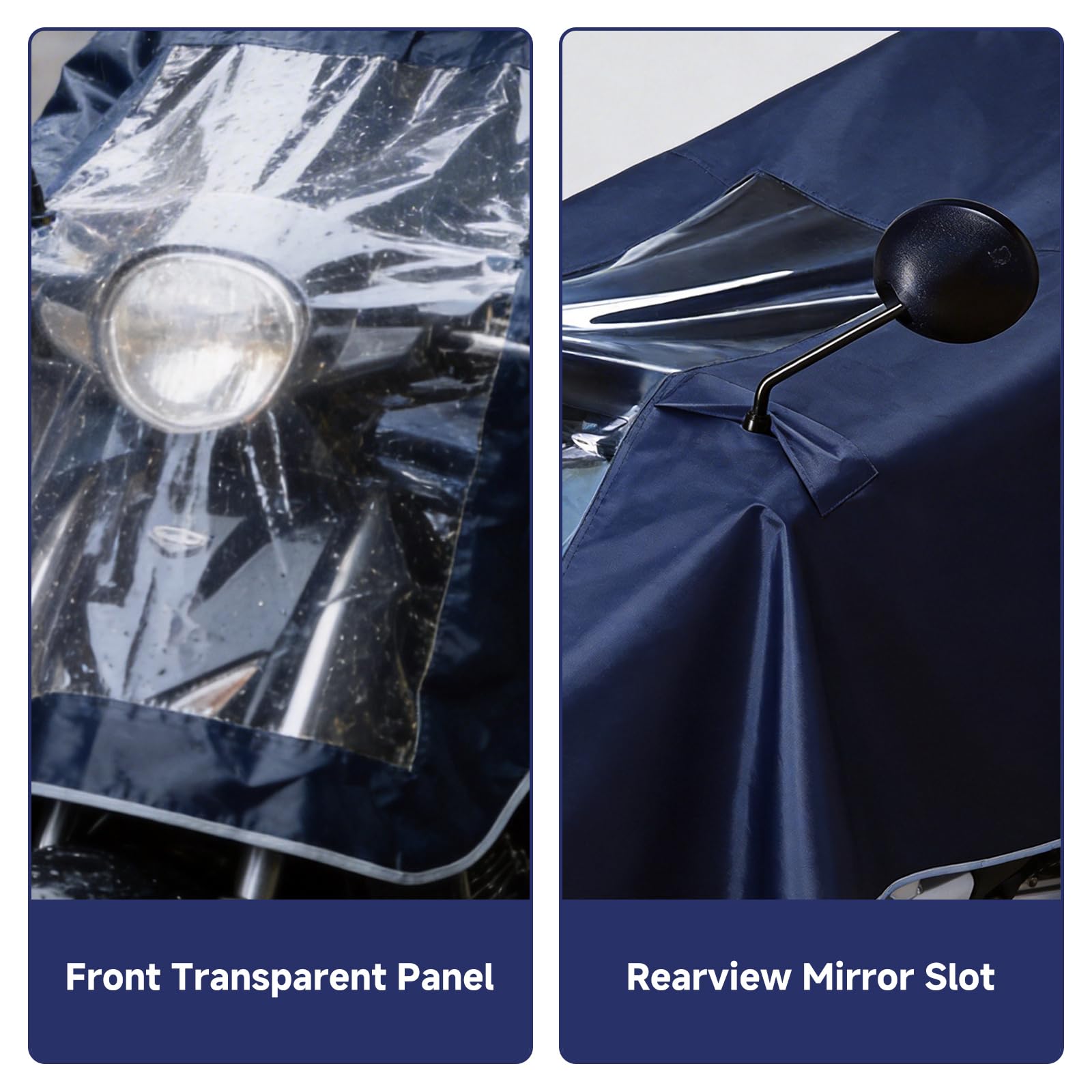 Regenponcho Fahrrad Damen & Herren Regenschutz Wasserdichter Regencape mit Kapuze & Sichtfenster Regen Cape Coat Regenjacke Regenponcho mit 360° Reflektorstreifen für Nachtfahrten Outdoor