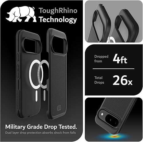 Vista 106 de TUDIA MergeGrip - Funda para Google Pixel 7a 2023, [probada en caídas de grado militar] borde elevado para protección de pantalla y cámara, doble