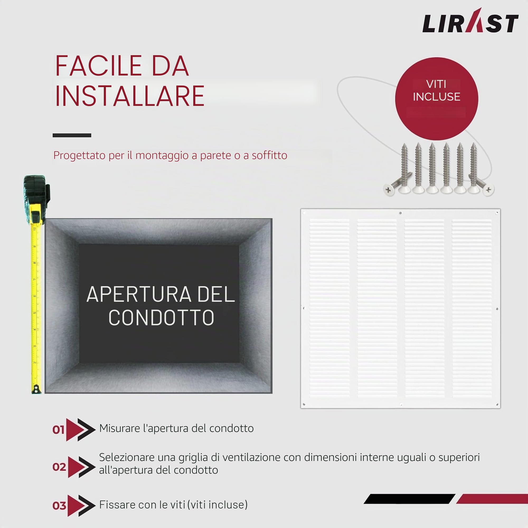 400x400mm Griglie D'Aerazione/Ventilazione in Metallo - Bianca Griglia D'aria con Rete Anti Insetti