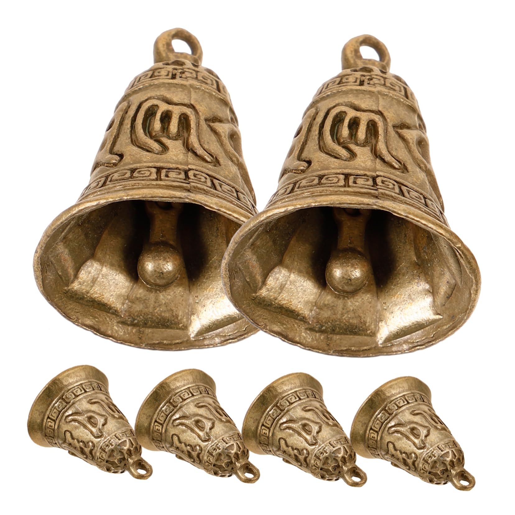 Angoily 6pcs Retro Bell Decorations Metal Craft Bells for DIY Vintage Wind Chimes