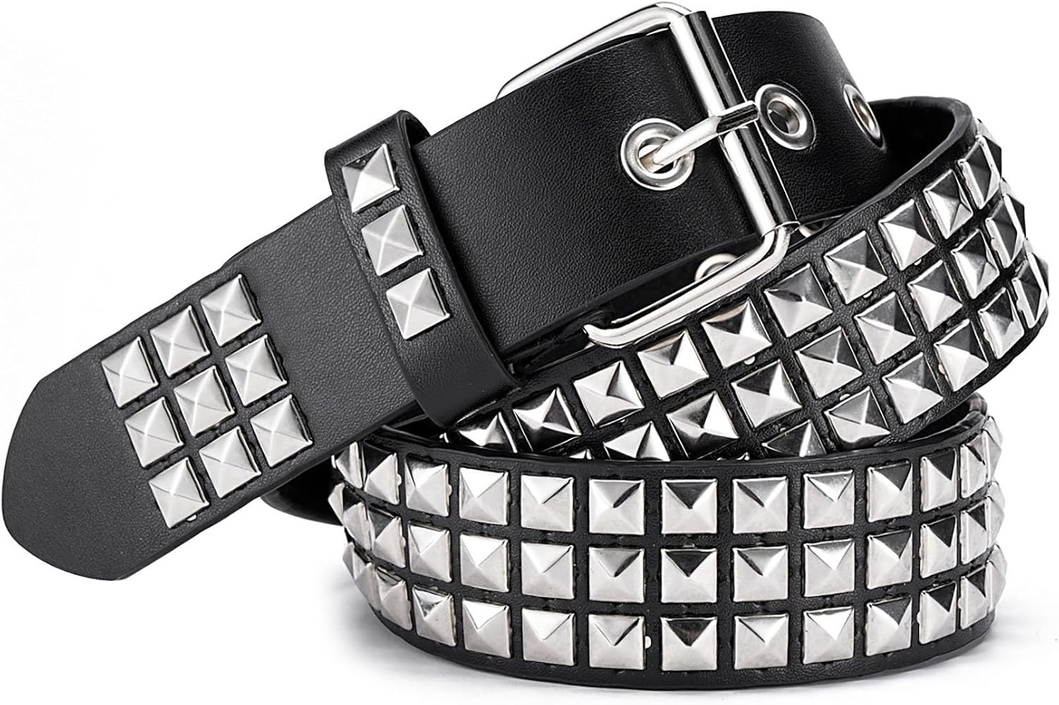 Metal Punk Rock Rivet Belt Cool Gothic Emo Goth Belts Black Pyramid Studded Belt Grommet Leather Belts