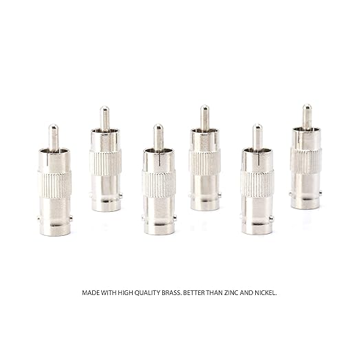 Adaptador coaxial BNC hembra a RCA macho, 4 unidades, THE CIMPLE CO miniatura 5