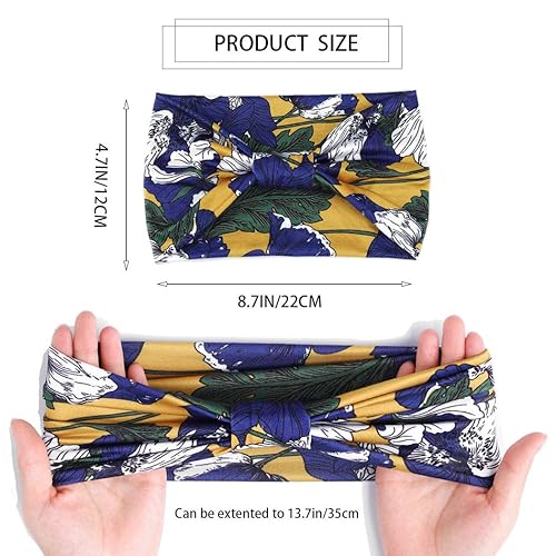 Miniatura 3 de Gortin - Bandas elásticas para el pelo tipo semi-turbante con nudo, estilo bohemio, de tela estampada de leopardo, para mujeres y niñas, 3 unidades