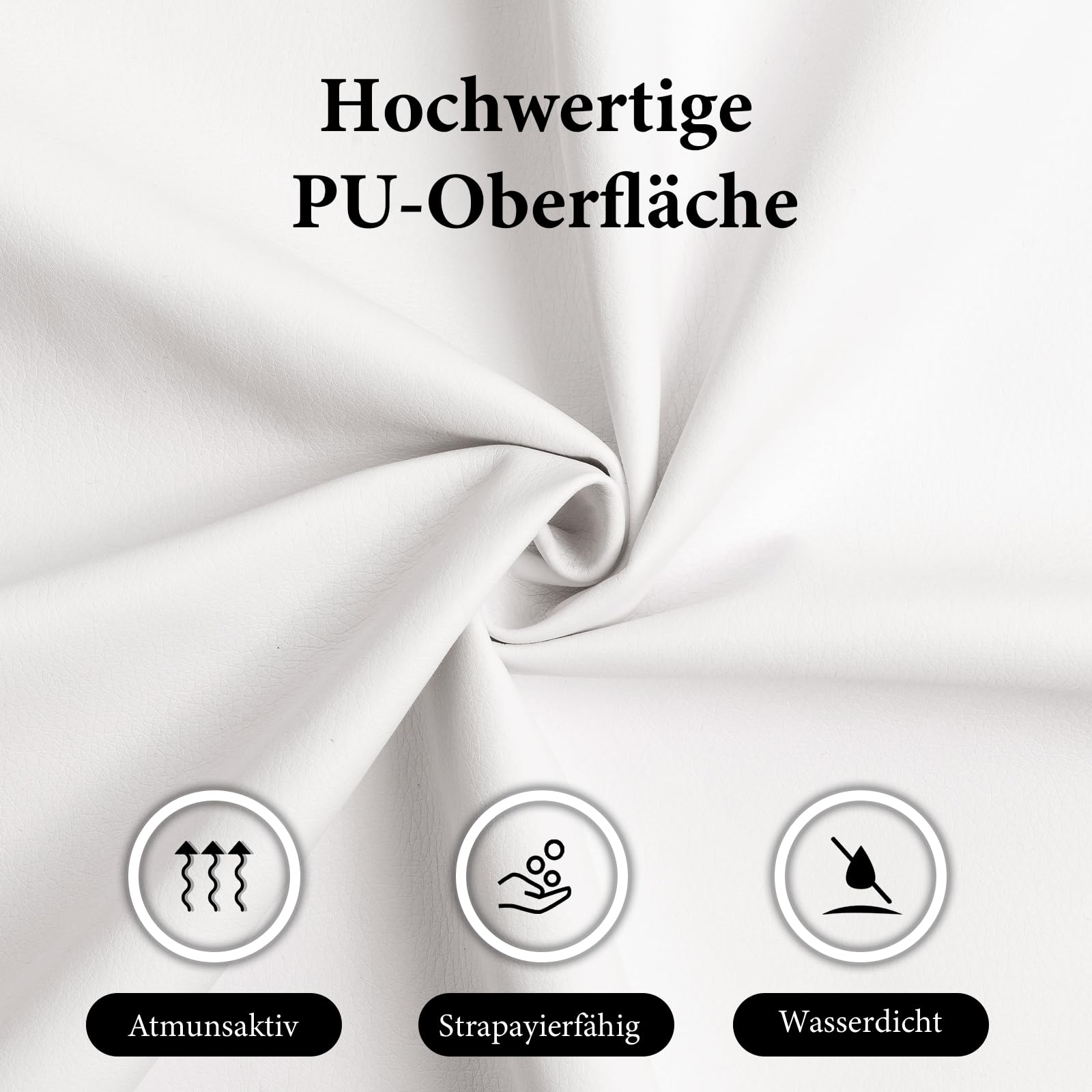 Gaming Stuhl Bürostuhl Ergonomisch, PU Leder Chefsessel, Bürostuhl 200kg mit Fußstütze und Lendenwirbelstütze, Home Office Stuhl Verstellbarer Stuhl mit hoher Rückenlehne, Drehstuhl (Weiß)