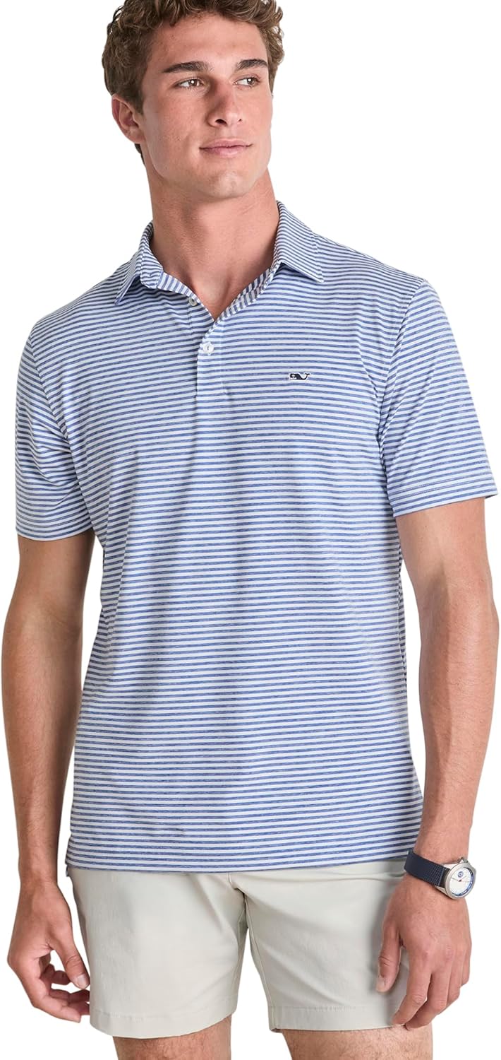 Vineyard Vines Mens Heathered Winstead Sankaty Performance Polo