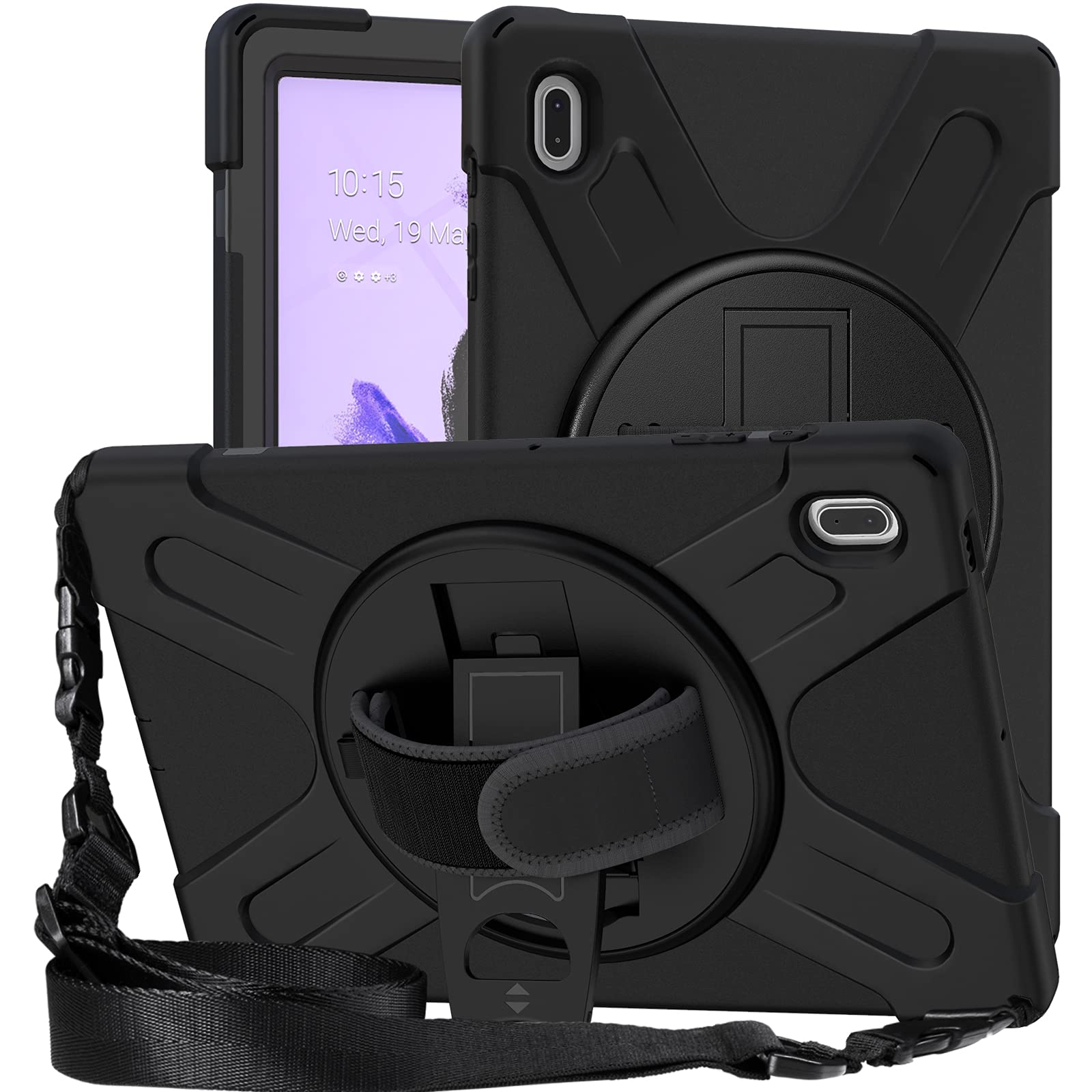 ProElite Rugged 3 Layer Armor case Cover for Samsung Galaxy Tab S7 FE 12.4 Inch SM-T730/T735, Hand Grip and Rotating Kickstand, Black (B0995M94J9) Amazon Price History, Amazon Price Tracker