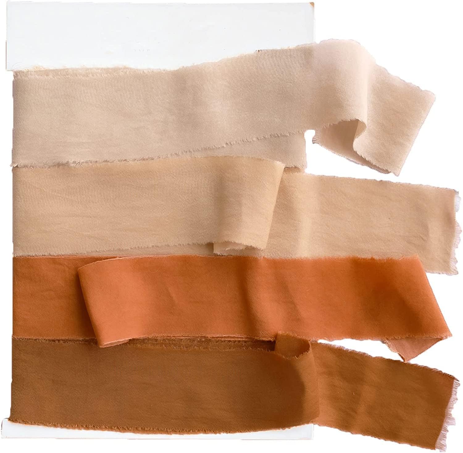 Dloapesy Handmade 1.5" Chiffon Silk-Like Ribbon Swatch Chart Vintage Frayed Edges Ribbon for Wedding Invitations Bouquets Gift Wrapping Decorations