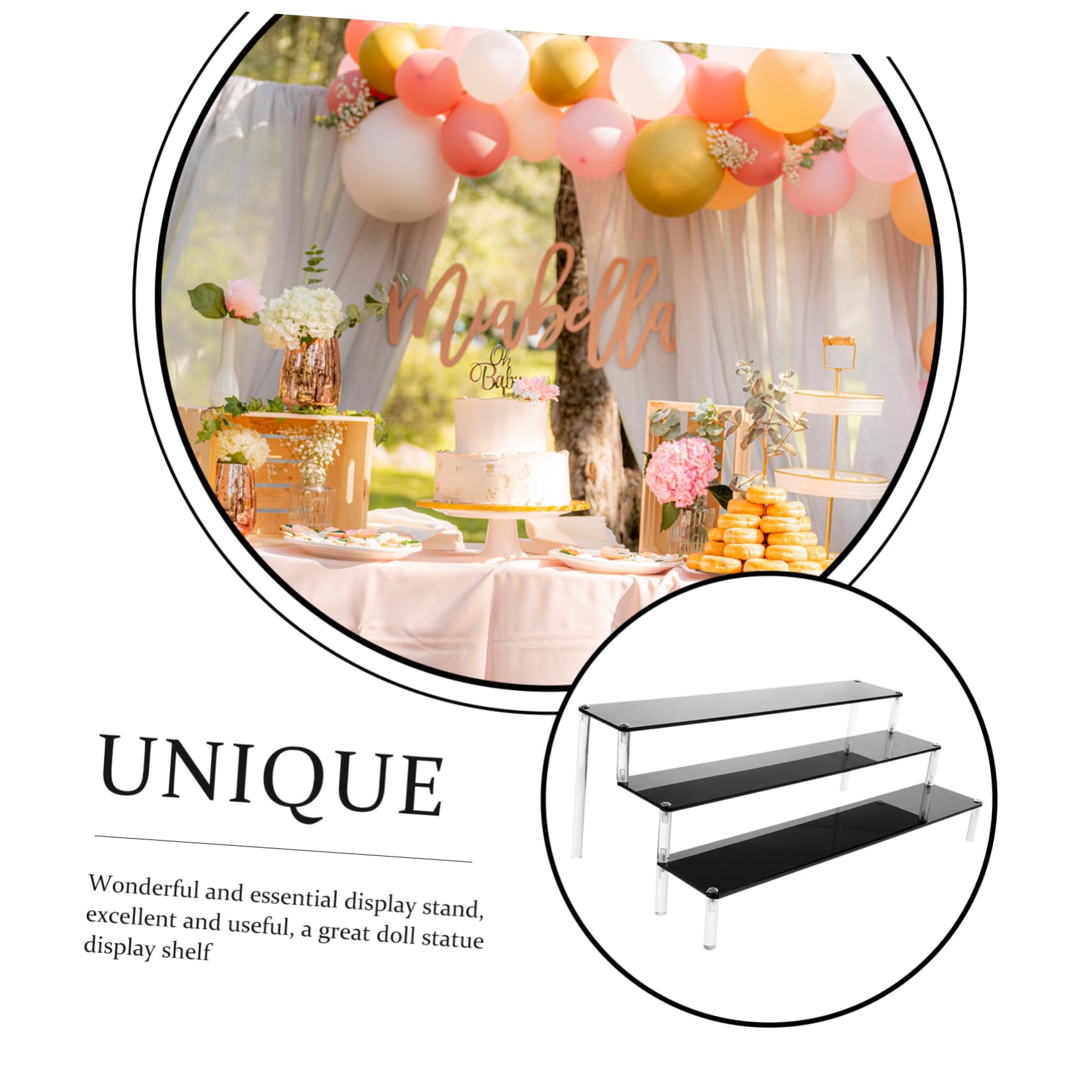 OSOLADY Doll Display Rack Figurine Stand for Collectibles Desserts Strong Display Shelves Easy to Use Stable Design for Home Decor and Retail Use